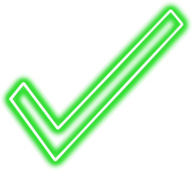 Green neon checklist mark